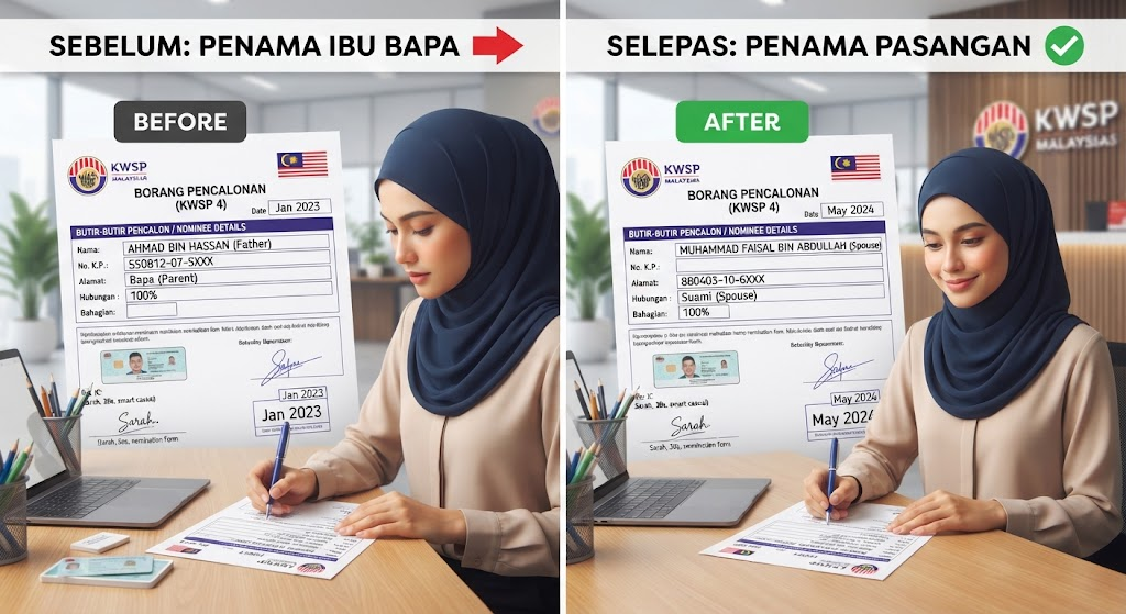 updating life insurance nomination after marriage Malaysia